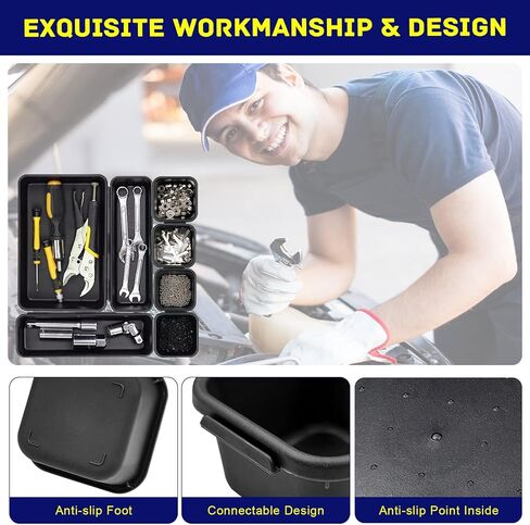 منظم صندوق الأدوات ، مقسم أدوات درج أدوات ، مؤسسة صندوق الأدوات ، منظمي أدوات المرآب والتخزين ، ملحقات مربع الأدوات لخزانة الصدر الأدوات (الأزرق (47 ٪)) in Kuwait