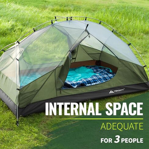 Forceatt Tent for 2 and 3 Person is Waterproof and Windproof, Camping Tent for 3 to 4 Seasons,Lightweight Aluminum Pole Backpacking Tent Can be Set Up Quickly,Great for Hiking in Kuwait