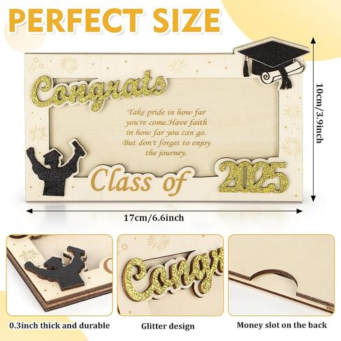 2025 Graduation Money Holder,Acrylic Graduation Gifts Money Cards Envelope Wallet Gifts for Graduates, High School,Graduation Party Favor Supplies in Saudi Arabia