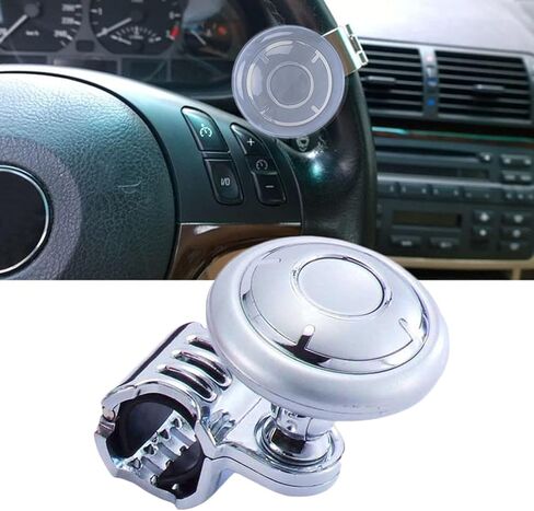 Steering Wheel Spinner Suicide Knob for Steering Wheel, Booster Ball Non Slip Booster Knob Suicide Knob Booster Knob Suicide Knob for Vehicles Car Truck Mower Tractor, Sliver+Red Sliver+Red in Saudi Arabia