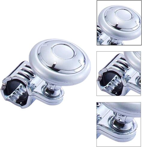 Steering Wheel Spinner Suicide Knob for Steering Wheel, Booster Ball Non Slip Booster Knob Suicide Knob Booster Knob Suicide Knob for Vehicles Car Truck Mower Tractor, Sliver+Red Sliver+Red in Saudi Arabia