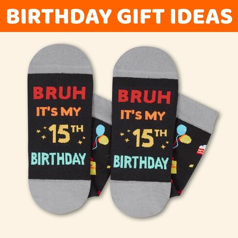 HAPPYPOP 14th Birthday Gifts for Boys - Socks for Teens Age 14, Presents for 14 Year Old Girls, 14 Yr Old Gift Ideas With Greeting Card in Saudi Arabia