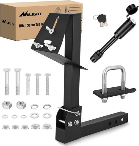 Nilight Trailer Hitch Spare Tire Carrier Adjustable Hitch Spare Tire Mount for Truck SUV ATV UTV for 2 Inch Receiver Fits 4 & 5 & 6 Lugs Trailer Wheels in Saudi Arabia