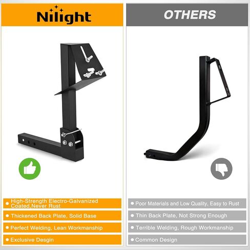 Nilight Trailer Hitch Spare Tire Carrier Adjustable Hitch Spare Tire Mount for Truck SUV ATV UTV for 2 Inch Receiver Fits 4 & 5 & 6 Lugs Trailer Wheels in Saudi Arabia
