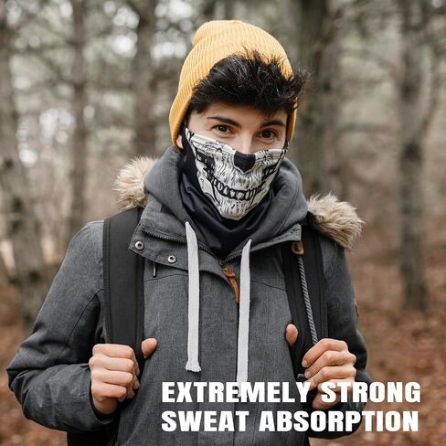 Hongteya 6 Pack Neck Gaiter Face Mask: Treasable Roof Face Cover Balaclava High Flastic Earloop Bandana for Men Women in Kuwait