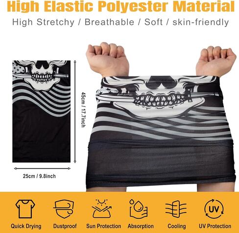 Hongteya 6 Pack Neck Gaiter Face Mask: Treasable Roof Face Cover Balaclava High Flastic Earloop Bandana for Men Women in Kuwait