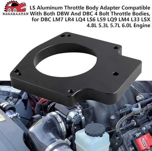 92mm LS Throttle Body Adapter Compatible WithLS1 3 Bolt Intake Manifold to LS3 4 Bolt Throttle Body DBC LM7 LR4 LQ4 LS6 L59 LQ9 LM4 L33 LSX 4.8L 5.3L 5.7L 6.0L Replacement for 551513 in Kuwait