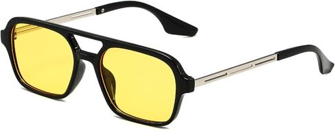 Retro Square Sunglasses for Womens Mens Vintage 70s Double Bridge Sunglasses in Kuwait