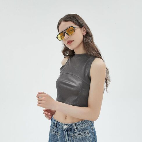 Retro Square Sunglasses for Womens Mens Vintage 70s Double Bridge Sunglasses in Kuwait