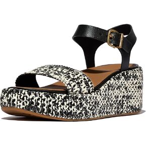 FitFlop Women's Platfforms Woven Wedge Ankle-Strap Sandals