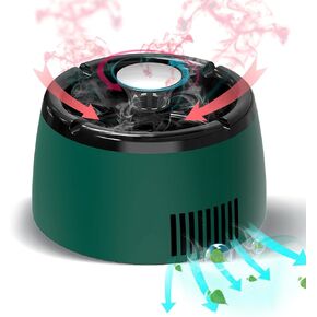 Smokeless Ashtray Air Purifier Ashtray Clean Air Ashtray Unique Present for Men Smokeless Ashtrays for Home Car Indoor Office (Green)