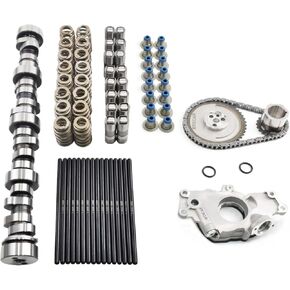 E-1841-P Sloppy Stage 3 Camshaft Lifter Kit with Replacement Timing Chain, Oil Pump Fit for LS1 4.8 5.3 5.7 6.0 6.2 V8 GMC Chevrolet 1997-2013