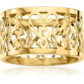Ross-Simons Italian 14kt Yellow Gold Filigree Heart Ring