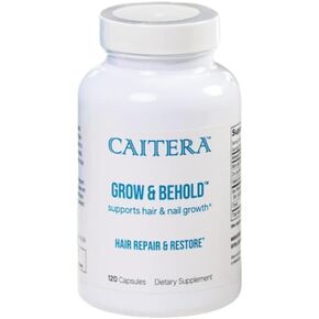 Grow & Behold | Clinically Tested Dietary Supplement for Thinning Hair | Saw Palmetto, Biotin, Zinc & Selenium to Support Hair Growth, Vitality, Shine & Fullness | Vegan 120 Capsules