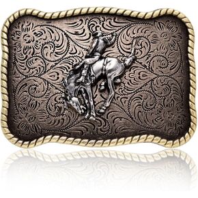 MASOP VOGU Longhorn Cattle Bull Head Texas Belt Buckle for Men Cowboy Accessory
