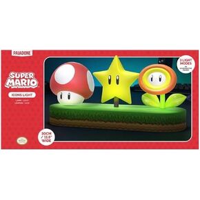 Paladone Super Mario Icon Light - Officially Licensed Mario Brothers Free Standing Desk Light, Gaming Room Decor and Merchandise for Boys and Girls, Nightlight Gift Accessory for Bedroom