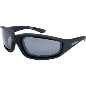 Global Vision Kickback Padded Motorcycle Sunglasses for Men or Women Black Frame w/Polarized Gray Lenses