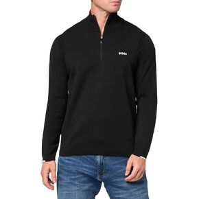 BOSS Men's Tech Flex Cotton Stretch Quarter Zip Knit Sweater