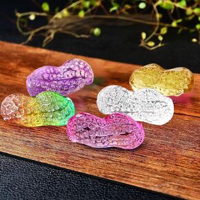5Pcs Fake Peanut Shell Craft Decor Lifelike 3D Nut Acorn Figurines for Thanksgiving Party Favors, Bowl Paperweight Gift
