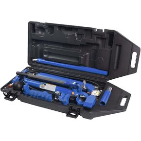 K Tool International XD63709 10 طن مجموعة RAM Professional REAM للمرائب ، ومحلات الإصلاح ، و DIY ، 20،000 رطل. السعة ، 8،050 رطل/بوصة مربعة ، حمولة مضخة أوتوماتيكية ، انتشار 1/2 طن ، علبة مقولبة ، أزرق