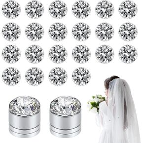 24pcs الحجاب الأوزان الزفاف الماس المغناطيسي ، وأنيقة أحجار الراين اللامعة الأنيقة بلورات الحجاب للملابس الأوشحة للنساء الفتيات الزفاف كاتدرائية فستان الزفاف إكسسوارات الحجاب