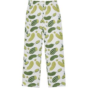 Pfrewn Boys Girls Pajama Pants Cucumbers Pickles Casual Lounge PJ Bottoms with Pockets, M