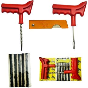 Emergency Tire Repair Kit – Heavy-Duty Flat Tire Plug Kit with Rubber Plugs & Upgraded T-Handle | Easy Puncture Repair for Cars, Motorcycles, ATVs, Tractors & More