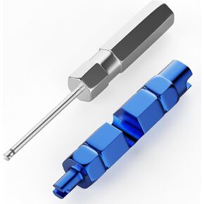 2 PCS Tire Valve Stem Tool Kit, Stainless Steel Presta Valve Core Removal Tool & Schrader Valve Stem Removal Tool, No Scratch Bike Valve Core Repair Tool Car Tire Puller Install Tool