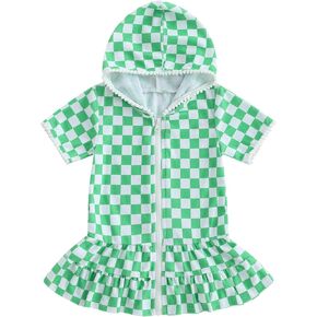 Yccutest Toddler Hooded Terry Swim Cover Up Kids Swimsuit Coverup for Girls Beach Bathing Suit Wraps Swimwear Summer Outfits