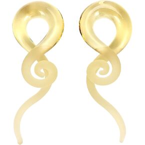Oyaface 2 Pcs Glass Spiral Ear Plugs Tapers Expander Tunnels Ear Piercing Jewelry