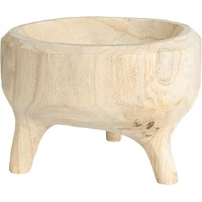 Creative Co-Op Rustic Paulownia Footed Wood Bowl, Charred Brown in Saudi Arabia
