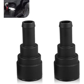 2 PCS Automotive Coolant Connector, Plastic Heater Hose Connector, Replacement OEM Part Number 15032062, 15151873, 15151875 Accessories, for Buick GMC Chevrolet Ford Lincoln (Black)