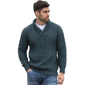 Aran Crafts Men's Noft Cable Cable Knit Twister Sweater (100 ٪ Merino Wool)