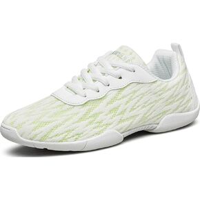 BAXINIER Girls White Cheerleading Shoes Lightweight Youth Competition Cheer Sneakers Athletic Training Dance Tennis Walking Shoes