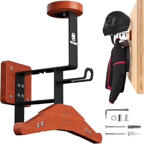 OneTigris Upgraded Tactical Gear Wall Mount 2.0 - Heavy-Duty Wall Mount for Motorcycle Helmets with Tactical Vests Plate Carrier Hanger, Supports 130lbs for Tactical Motorcycle, Ski, Police,Football