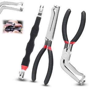 3Pcs Electrical Disconnect Pliers 37960/37980, Electrical Connector Pliers Sets(Straight & 60°Bend & 2 Head Separator), Push Tab Style Plugs for Connector Removal，Fuel Line Air Flow Sensor