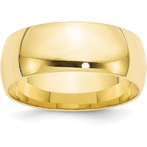 Solid 10k Yellow Gold 8 mm Comfort Fit Wedding Band Ring