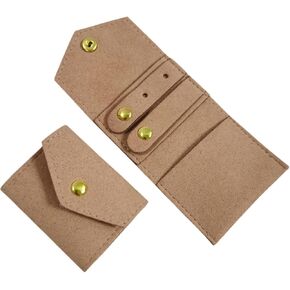Microfiber Jewelry Roll, Portable Multi-functional Mini Storage Bag, Assorted Colors (Dark Pink)