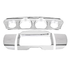 Chrome Tri Line Gauge Speedometer Stereo Accent Trim Panels Cover Kit for Harley CVO Ultra Limited Electra Glide Street Glide Tri Glide 2014-2023
