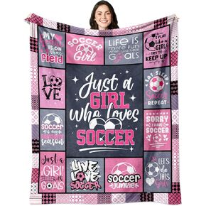 هدايا كرة القدم للفتيات - بطانية كرة القدم للفتيات 60 "x50" - Soccers for Girl - هدايا الفريق لعشاق Soccers/اللاعبين/الفتاة في سن المراهقة