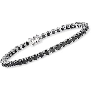 Ross-Simons 12.00 ct. t.w. Black Spinel Tennis Bracelet in Sterling Silver