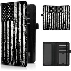 Checkbook Cover for Men and Women Personal Checkbook PU Leather Check Book Credit Card Holder Wallet with RFID Protection & Built-in Pen Holder for Duplicate Checks,Beach Coconut Tree
