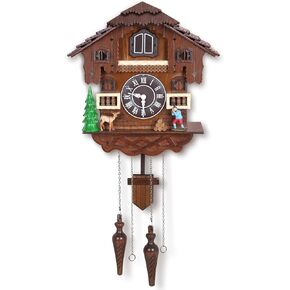 Kendal Cuckoo Clock Large Vintage Wall Clock Handcrafted Wood Cuckoo Clock House Home Decor with Singing Bird & The Man Work in Front of The House Decoration CC23-3