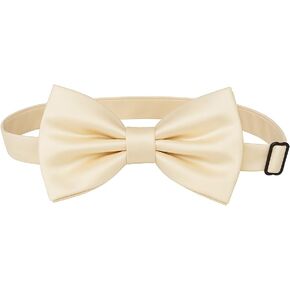 Oliver George Bow Ties for Men Solid Color Pre-Tied Adjustable Bow Tie Classic Formal Bowties for Wedding Suit Tuxedo