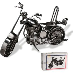 Decor Motor Vintage Iron Art Motorcycle Metal Deco Gift Motor Model Collectible Travel Sculpture Decoration or as a Funny Gift Idea Classic Art Decoration Ornaments for Home Office, Silver