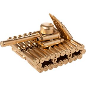 Military Army Tank Metal Sculpture Made with Brass Bullet Shell Casing 5.5"