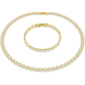 Swarovski Una Angelic set, Round cut, clear, Gold-tone finish
