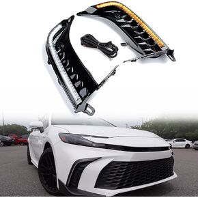 Astra Depot Pair LH+RH LED DRL Fog Daytime Running Light Assembly Switchback Turn Signal Lamp w/Circuit Driver Compatible for 2025 Toyota Camry SE XSE Sedan 4-Door