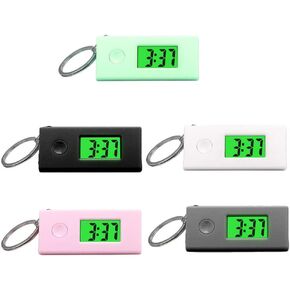 Mikikit Keychain Digital Watch ، 5pcs keychain watch في الهواء الطلق مضيئة ساعة الساعة قلادة مفاتيح صغيرة في سلسلة المفاتيح الشنق