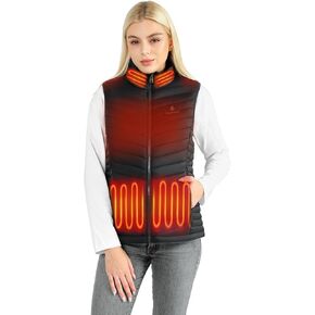 Heated Vest Women, 7.4V Lightweight Electric Warm Jacket, Sleeveless Design, 4-Zone Heating, for Work and Skiing
